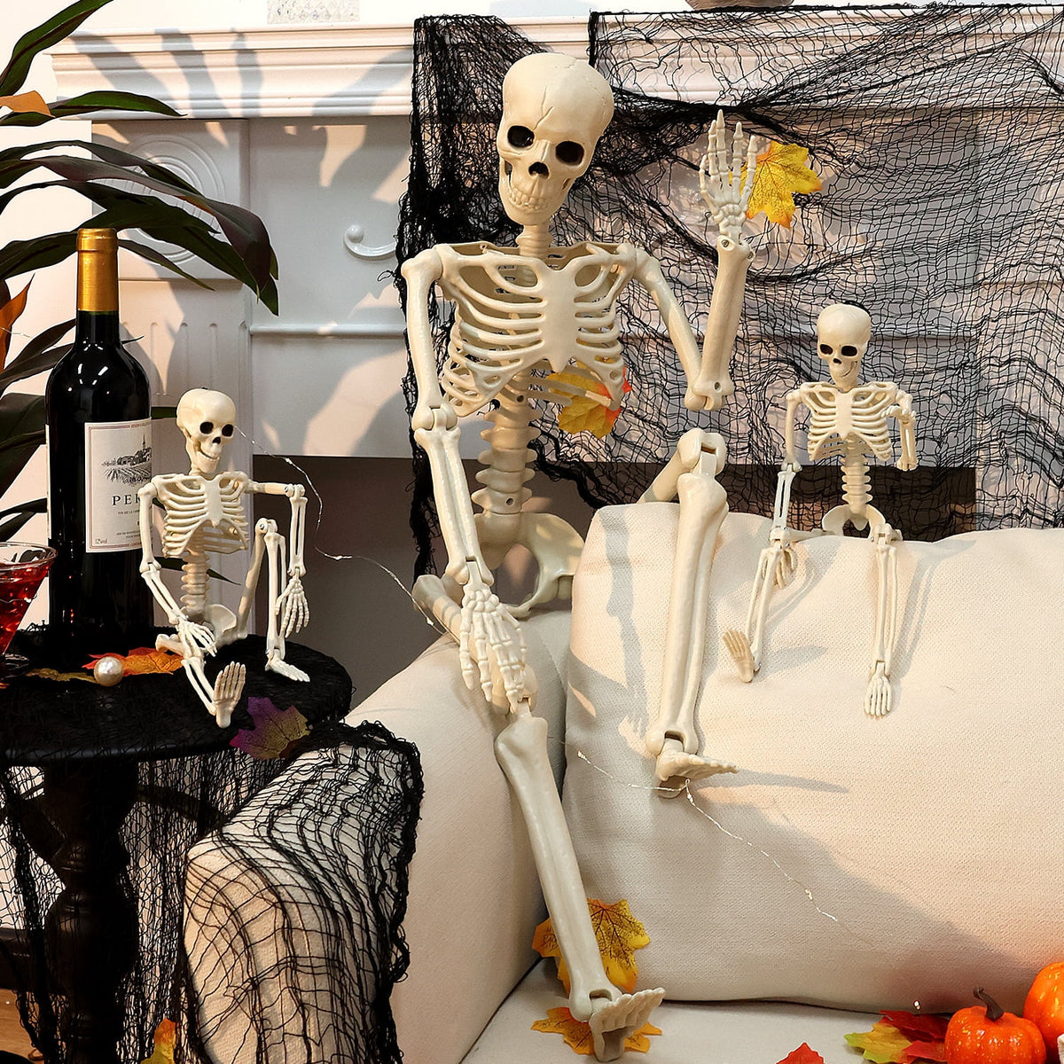 posable skeleton Halloween decorations